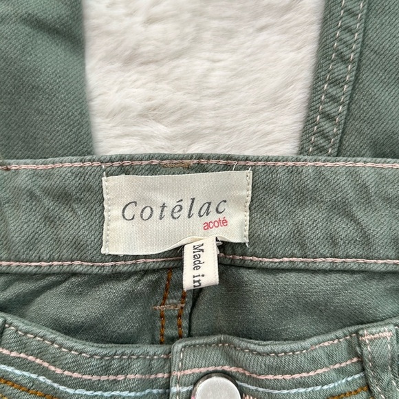 Cotélac Acoté Cropped Pant Cotton Linen Blend Green size 2 - Picture 3 of 8